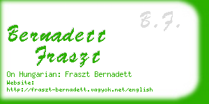 bernadett fraszt business card